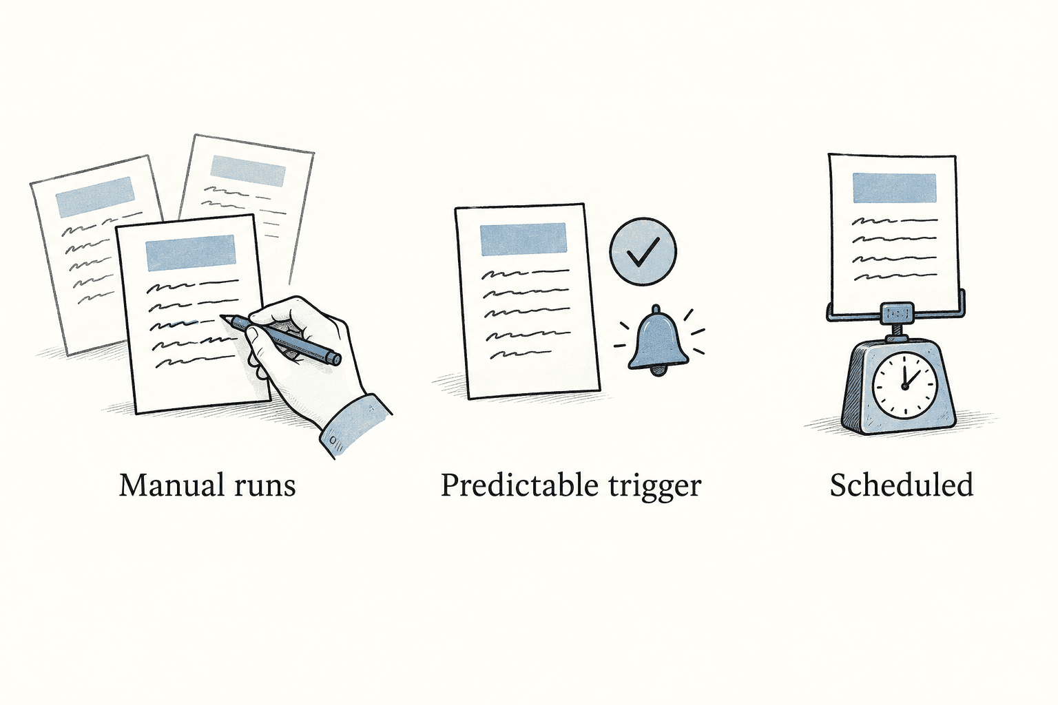 Repeated manual prompt runs establish a predictable trigger before the same prompt is scheduled.