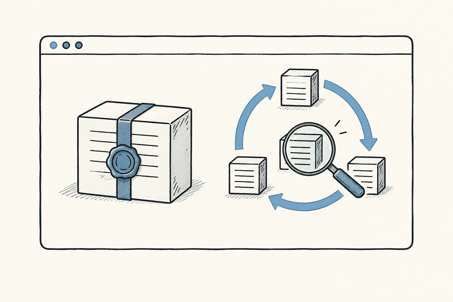A browser contains a contract, inspectable state snapshots, and a reset loop.