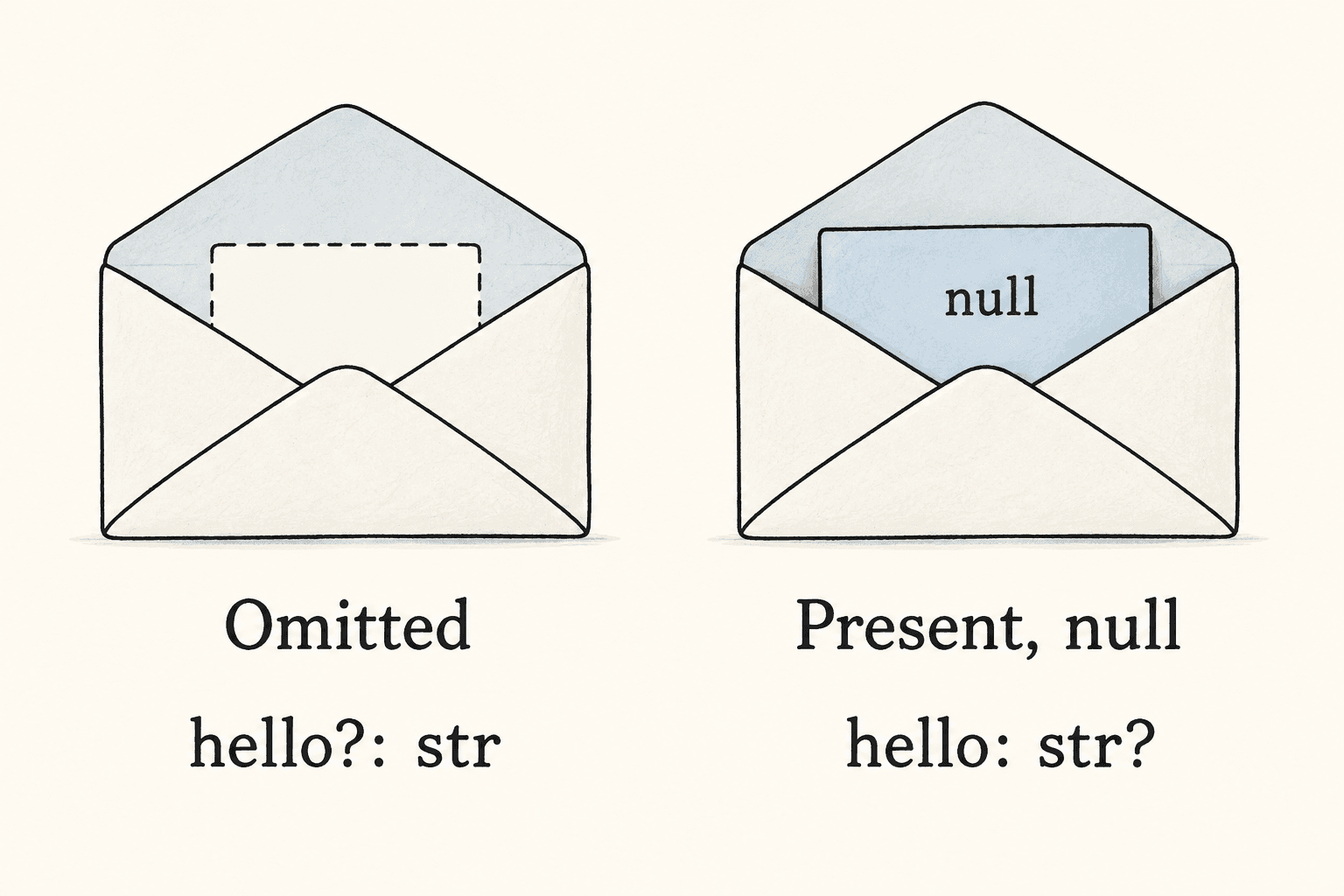 An omitted argument differs from a supplied argument whose value is null.